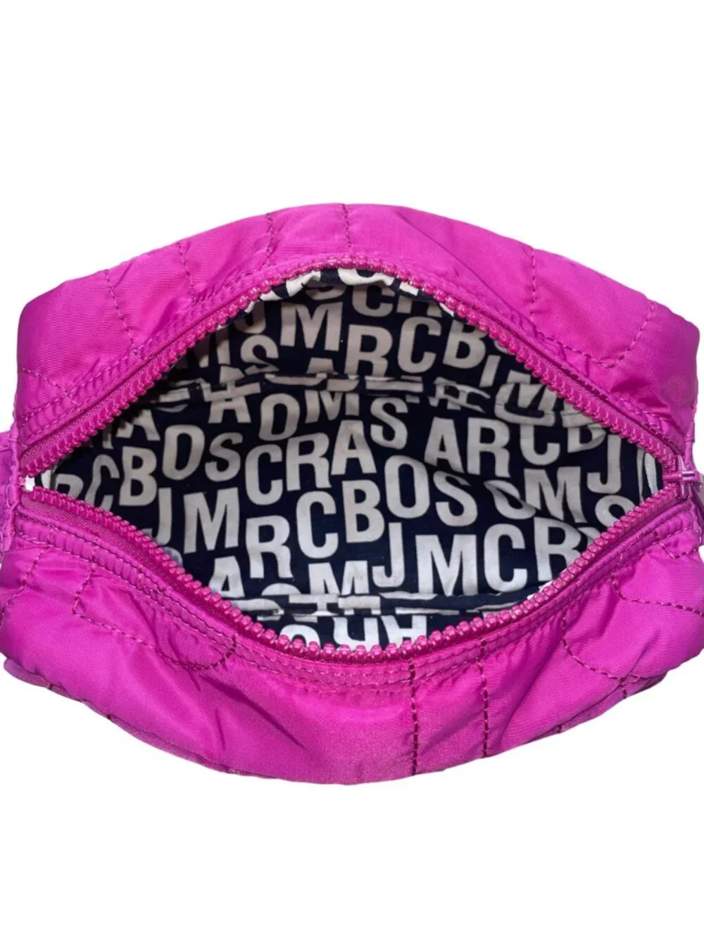 Marc By Marc Jacobs Women’s Pink Nylon Quilted Logo Lining Cosmetic Bag